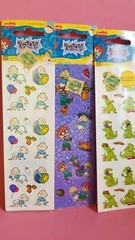 4 NEW 1997 Rugrats SandyLion Nickelodeon Stickers Glow In The Dark Holographic