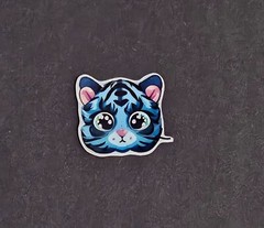Blue Tiger Kawaii Sticker’s. 9 pack