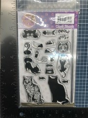 Find It Trading Amy Design Clear Rubber Stamp set CAT’S WORLD CATS free USA ship