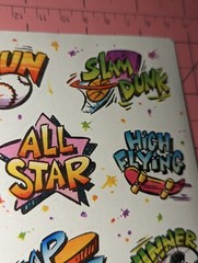 Vintage Hallmark Stickers sports sayings phrases, words 1 Sheet