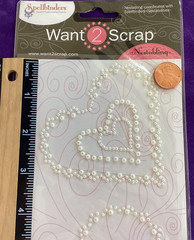 12 Heart Stickers Faux Pearls Clear Adhesive Romantic Bridal Love Valentine’s