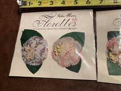 Rare Fabric Flowers, 4 pcs, Webster’s Pages, Florettes New In 2 Sealed Packs