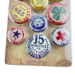 Tim Holtz Idea-ology Vintage Flair Buttons 12 Piece Metal Adornment Craft