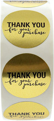 1.25″ round Gold Foil Thank You for Your Purchase Stickers / 1000 Labels per Rol