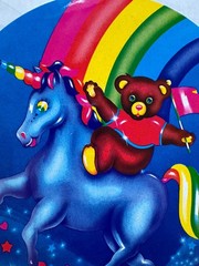 Lisa Frank Vintage 80s Jumbo Size Sticker Teddy Bear Rainbow Unicorn 🌈 Unused