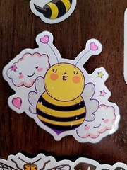 STICKERS x 5 Honey Bee Apiculture Beehive Cartoon Large Sticker BEE2