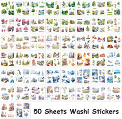 Journaling Sticker , 50 Sheets Scrapbook Stickers, Junk Journal Supplies, Pre-Cu