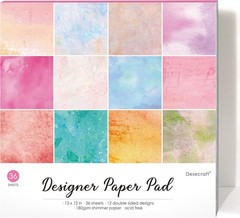 36 Sheets 12×12 Scrapbook Paper Pad Cardstock Decorative Shimmer Watercolor Craf