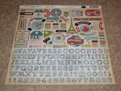 Echo Park/Carta Bella 12×12 Cardstock Element Sticker Sheet~Travel Cartography