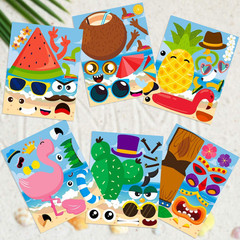36PCS Hawaii Make a Face Sticker Sheets, Make Your Own Pineapple Flamingo Sticke