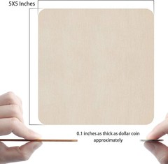 Fuyit Unfinished Wood Pieces, 50Pcs 6 x 6 Inch Blank Natural Wood Square Wood…
