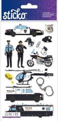 Police, scrapbook stickers 4″ x 7″, Sticko 52-01280