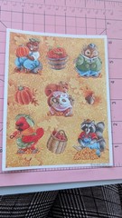 Vintage Hallmark Stickers Thanksgiving Animals Harvest Owl Squirrel 1 Sheet