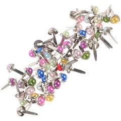 50Pcs Pearl Snap Fasteners Mini Round Metal Brads for Scrapbooking DIY Crafts