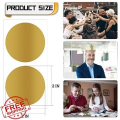 GUEER 100 Gold 2 inch Scratch Off Stickers