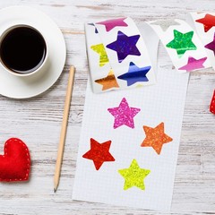 Large Star Stickers for 500 PCS Glitter Sparkly Star Behavior Reward Stickers…