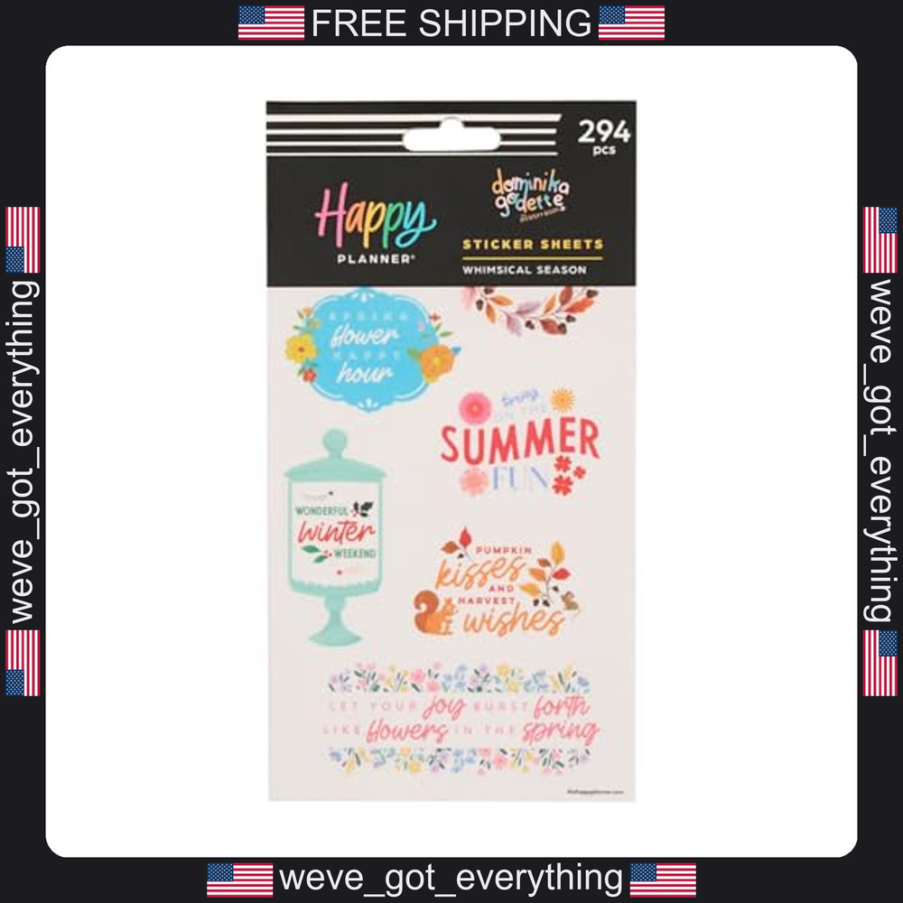 15-Sheet Whimsical Season Planner Sticker Pack for Journals
