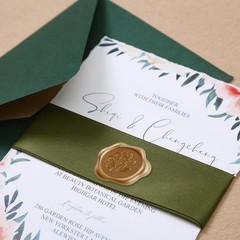 30 Pcs Olive Branch Style Wax Seal Stickers Self-Adhesive Wedding Invitation