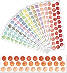 15 Sheets Colorful Planner Date Stickers Calendar Numbers Rainbow Journals