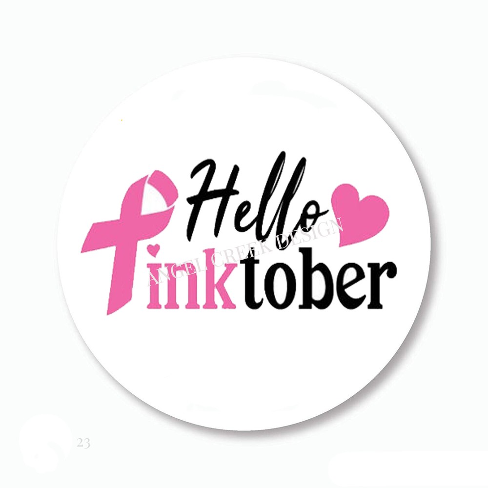 Hello Pinktober Scrapbook Stickers Envelope Seals Breast Cancer Awareness Favors
