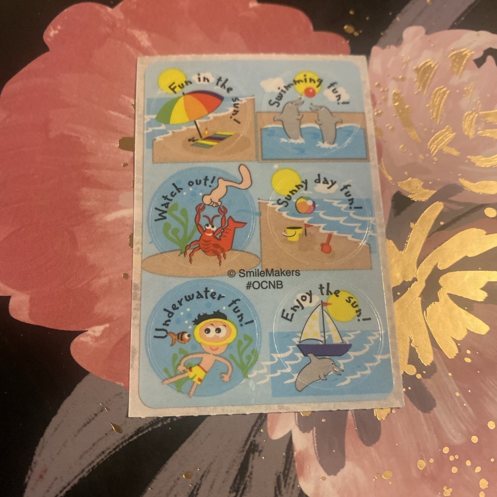Vintage SmileMakers Beachy Mini Dots Sticker Mod 2×4 Inches