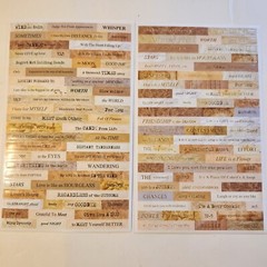 NEW Lot 12 Sheets Word Stickers Black White Tan Neutrals Gold Phrases Sentiments