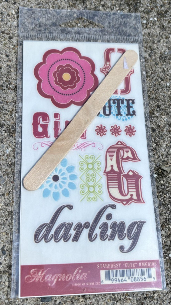 MY MIND’S EYE MAGNOLIA RUB ON TRANSFERS STARBURST «CUTE» GIRL DARLING 2006 *