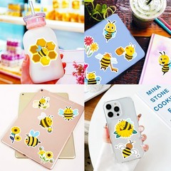 100pcs Bee Theme Waterproof Vinyl Stickers Bumble Bee Decor & Party Favors G…