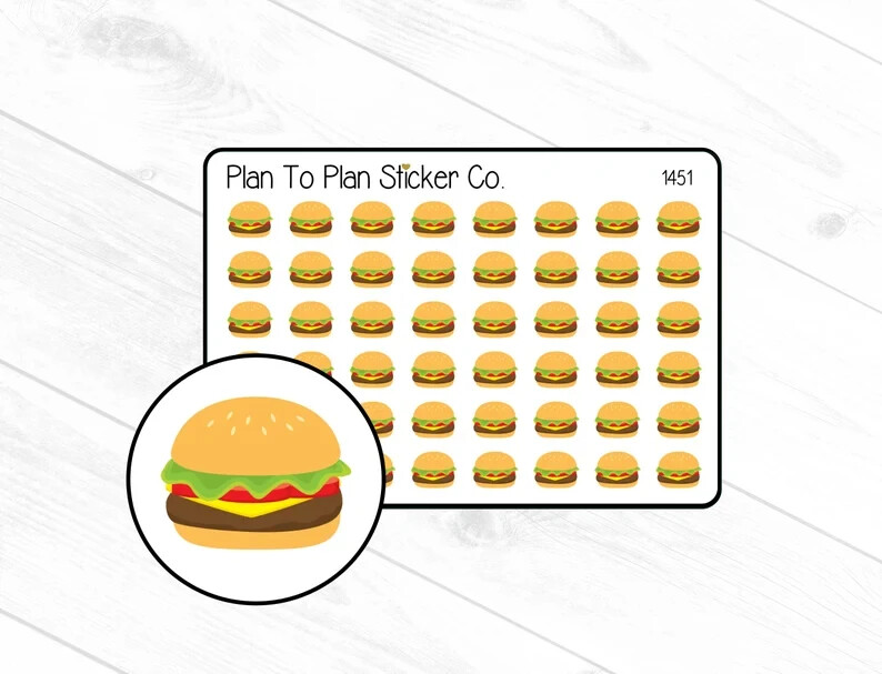 1451~~Hamburger Planner Stickers.