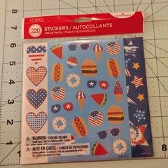 220 Patriotic Summer Stickers American Greetings July 4th Party Favor Craft
