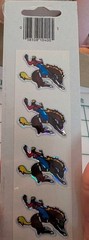 Vintage Stickers BJs Rodeo Horse Cowboy 14 Modules Front And Back New In Pack