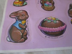 Chocolate Scented Easter Stickers Vintage Hallmark 1983 A Single Sheet