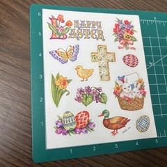 VTG American Greetings •Forget Me Not• Easter Glitter Stickers 2 Sheets AGC