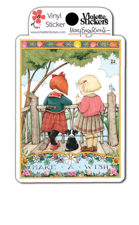 Mary Engelbreit Vinyl Sticker Mary’s Make a Wish Approx Size 2 X 4