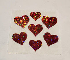 RARE Sandylion sticker hearts Mother of PEARL mini prisma glitter fuzzy 7 mod