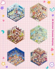 20 DIY 3D Sticker Scene Book for Adults & Kids, Craft Therapy Art Gift