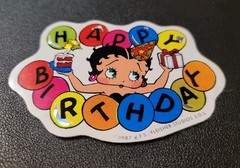 Vintage Stickers BETTY BOOP Prism Vending Machine Sticker 80’s Balloons Birthday