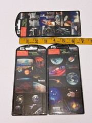 3 Space Exploration Discovery Channel Science Sticker Sheets Shuttle Planets NEW