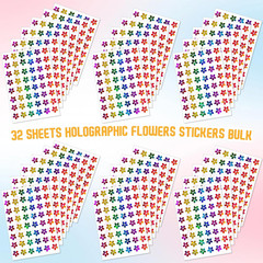 1,536pcs Holographic Flower Stickers 0.6″,Sparkly Floral Reward Stickers for …
