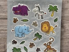 Vintage Busy Kids Camp Zoo Safari Jungle Animals Puffy Stickers NEW