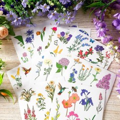 Wildflower Rub on Transfers for Furniture, Scrapbook