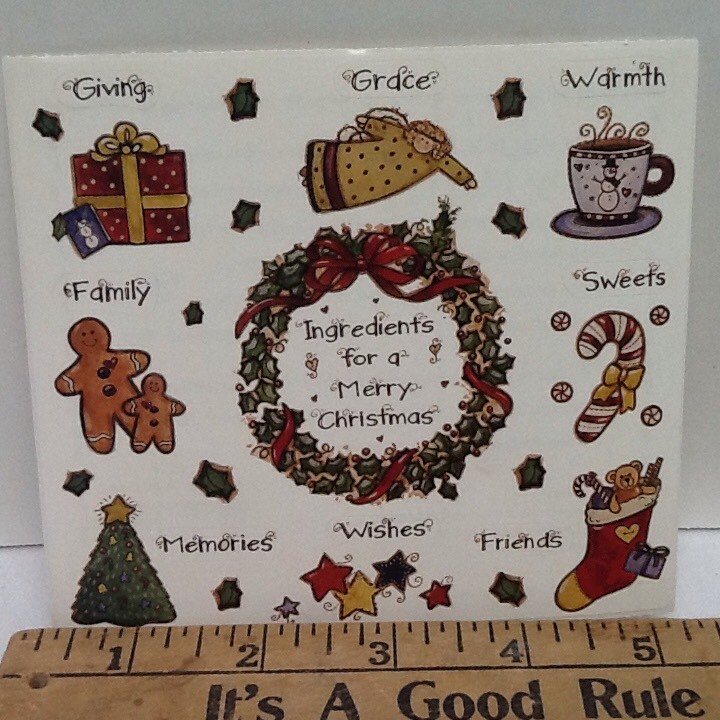 Ingredients for Merry Christmas Baking SCRAPBOOK Stickers Joy Marie