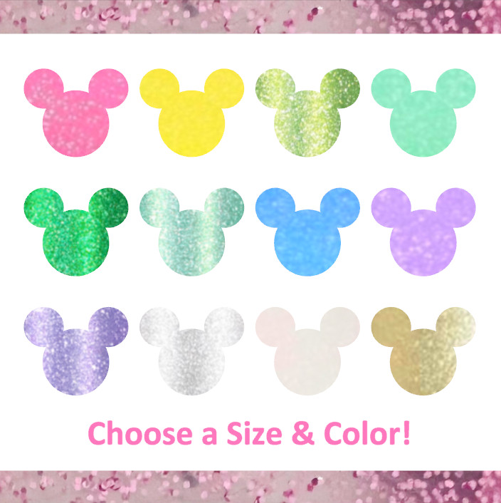Glitter Mouse Stickers! – 0.3 to 3 inch – Choose a Size and Color!
