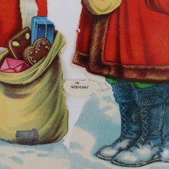 Vintage German Die Cut Santa Claus Scrap Sheet Lithograph Christmas