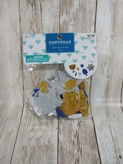 New! Glitter Hanukkah Foam Stickers 42 Blue Silver Gold Scrapbooking Crafts