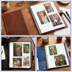 VOKOY 15 Sheets Self Adhesive Photo Album Refill Pages for 3 Ring Binder 9×11