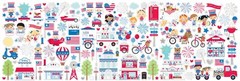 Doodlebug Odds Ends Hometown USA July 4 Patriotic RWB Flag Fireworks BBQ Cola