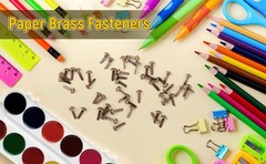 100 Paper Fastener Decorative For Kids Craft Gold 14mm