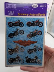 VINTAGE 1996 NEW Harley Davidson Motorcycle Stickers 3 Packs Heartline Hallmark