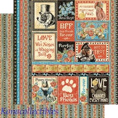 Graphic 45 Well Groomed 12×12 Collection Pack New! 2 shts each + Stickers